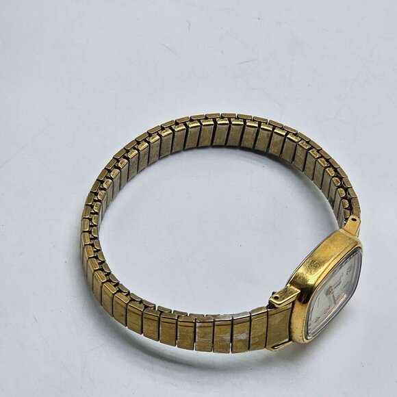 Timex Womens Quartz Gold-Tone Watch With Stretch Band - Picture 3 of 4